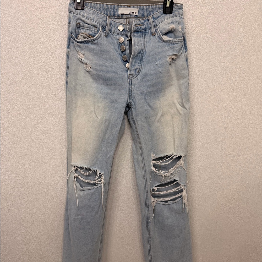 Women's Vervet Light Blue Distressed Jeans